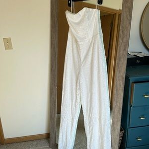 Sparkly white sequin jumpsuit